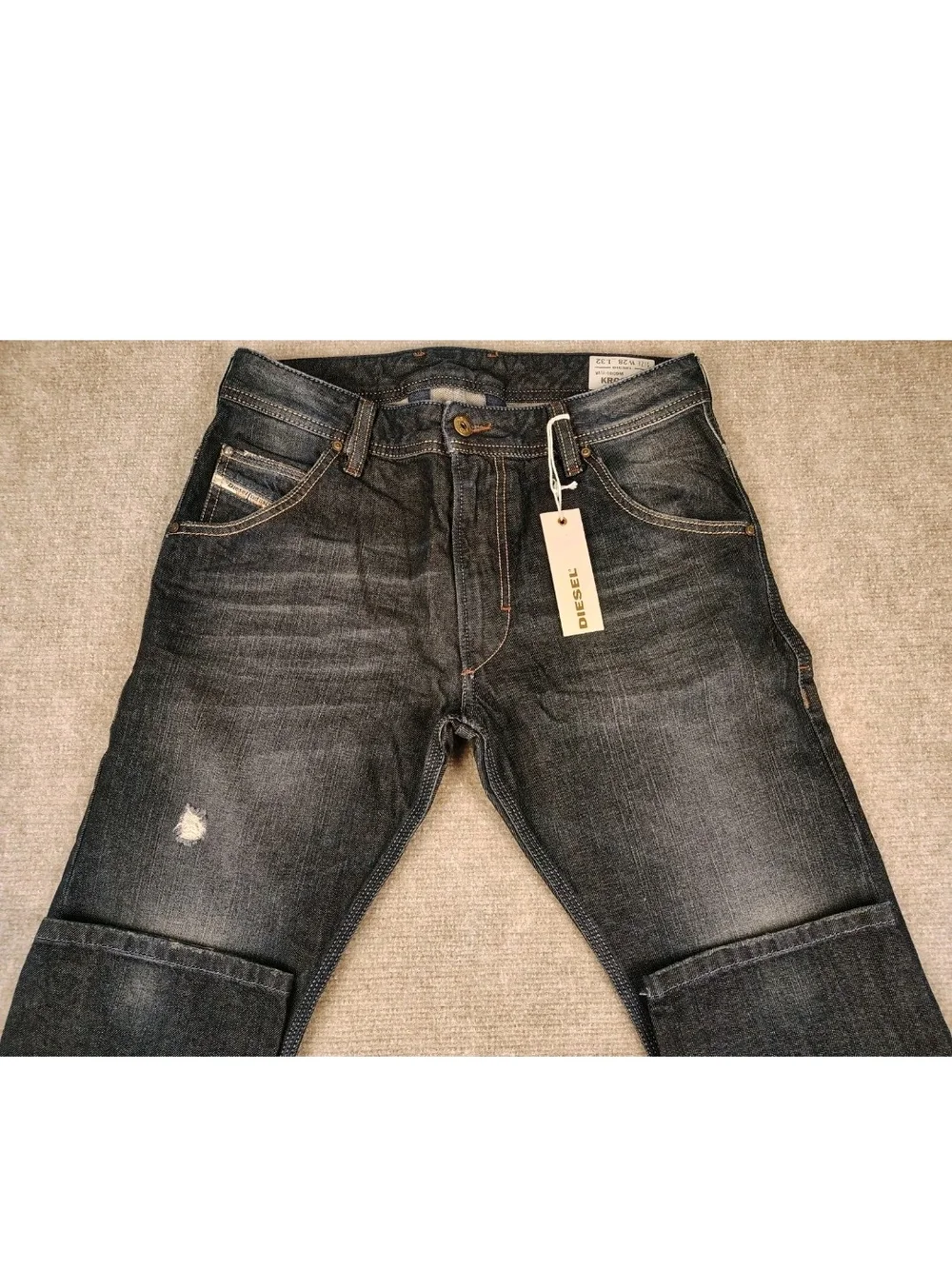 Mens Diesel Krooley Wash 0R09M Size W28 L32 Regular Slim-Carrot Blue Washed